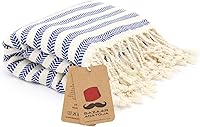 Vista 5 de Bazaar Anatolia Toalla de playa turca – 100% algodón, secado rápido, toalla a rayas sin arena para baño y campamento – De gran tamaño 71 x 39