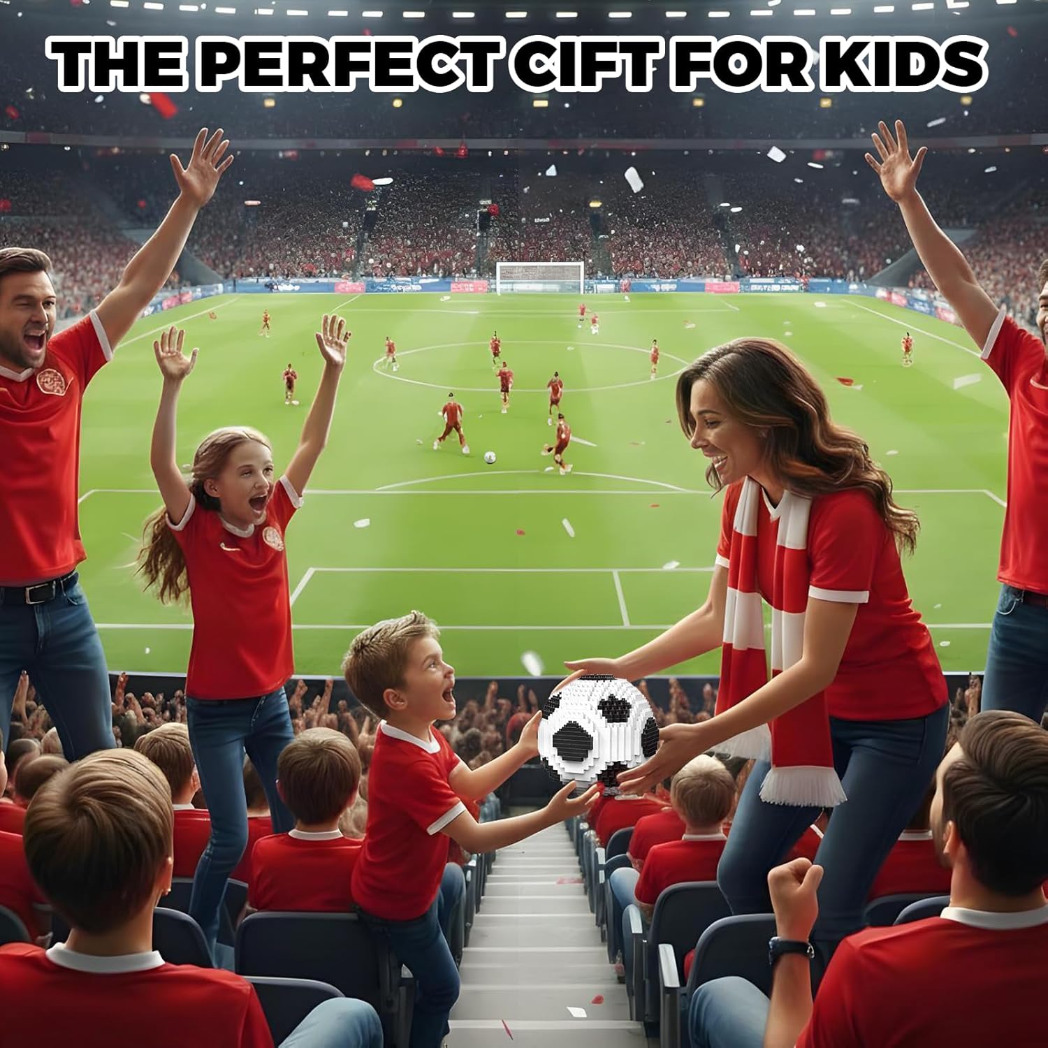 850 Pieces Soccer Ball Building Block Set for Adults Balck & White Ball Décor Model Kits Educational STEM Toys Gift for Teen Sports Game Fans