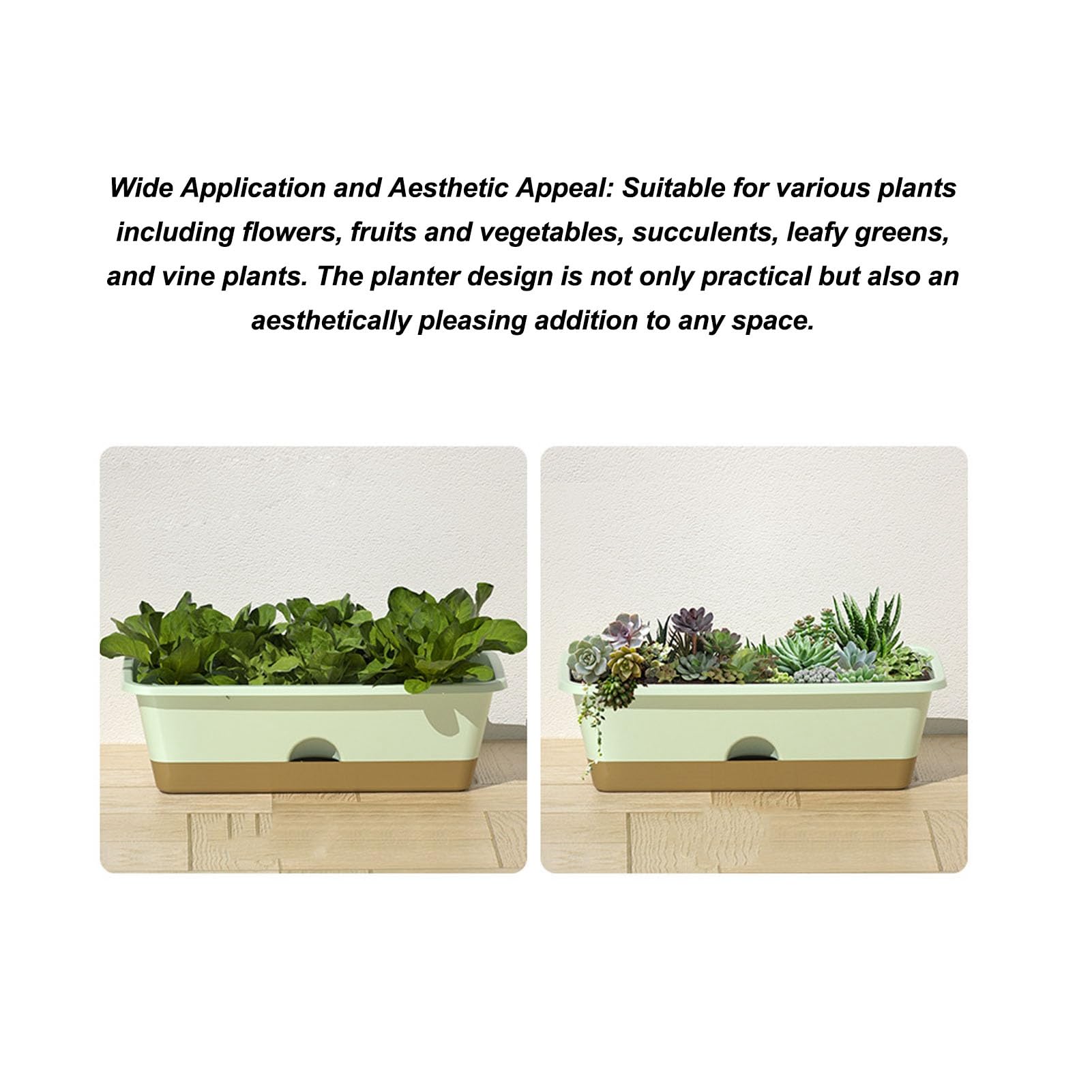Schimer Fioriera da Balcone con Vassoio Rimovibile e Traliccio a Doppio Strato per Giardinaggio Salvaspazio, 2 Pezzi in PP di qualità e Acciaio, 46 ​​X 22 X 14,5 Cm (Verde)
