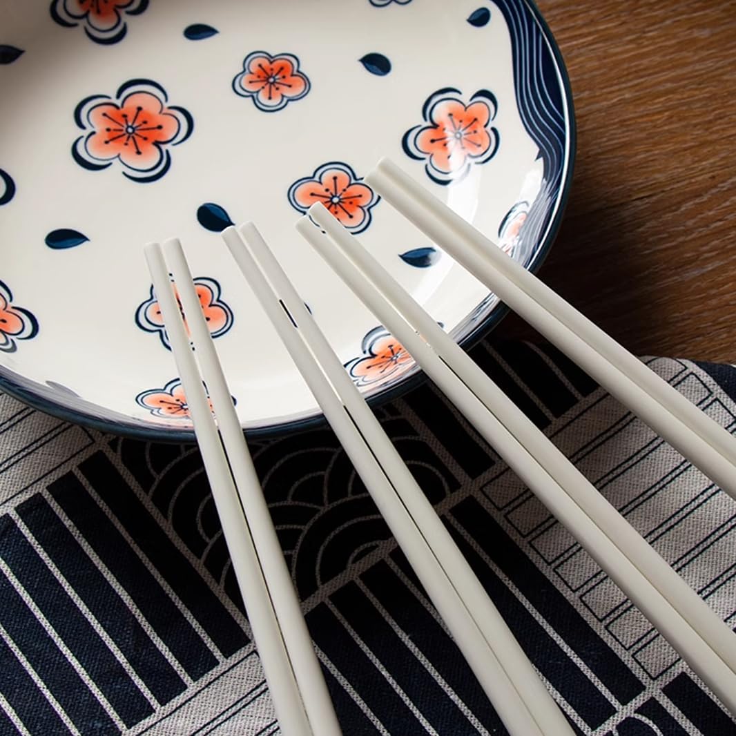 Baguettes en Porcelaine, Lot de 10 Paires, en céramique de Haute qualité, réutilisables, Classiques, Traditionnelles, élégantes, lavables au Lave-Vaisselle. D (f) (d, Taille Unique)