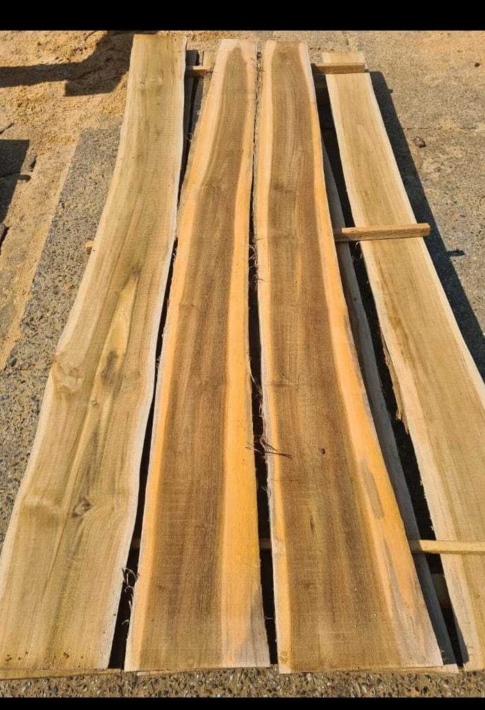SCHWARTENBRETTER TEAK TEAKHOLZ BRETT BOHLE UNBESÄUMT RUSTIKAL ZAUN 120cm (1)