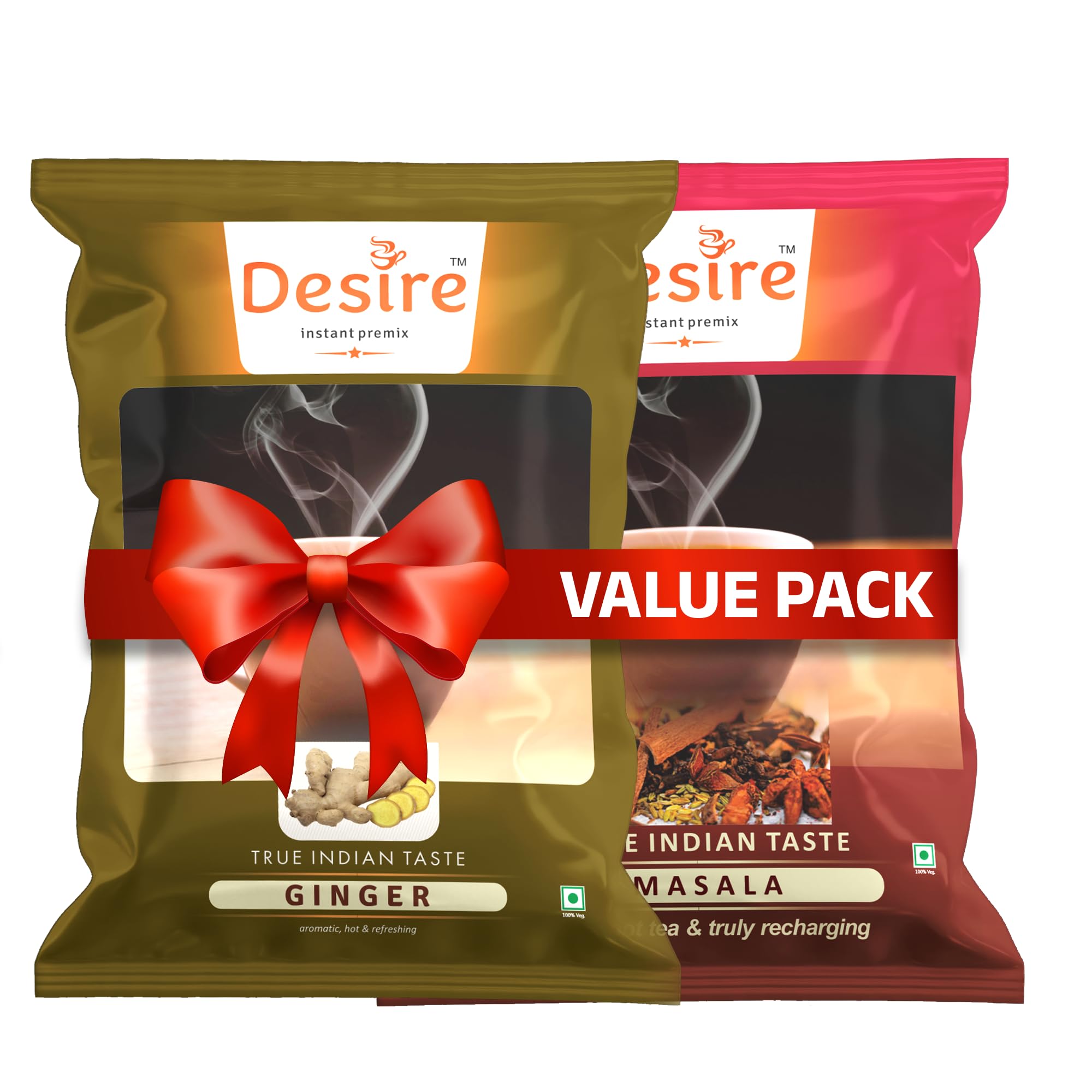 Desire Instant Premix Masala & Ginger Tea Powder Value Pack | Infused with Cardamom, Ginger, Clove, Cinnamon, Nutmeg & Black Pepper | Each (1 KG) (pack of 2 flavours) (B0CZ7F671Q) Amazon Price History, Amazon Price Tracker