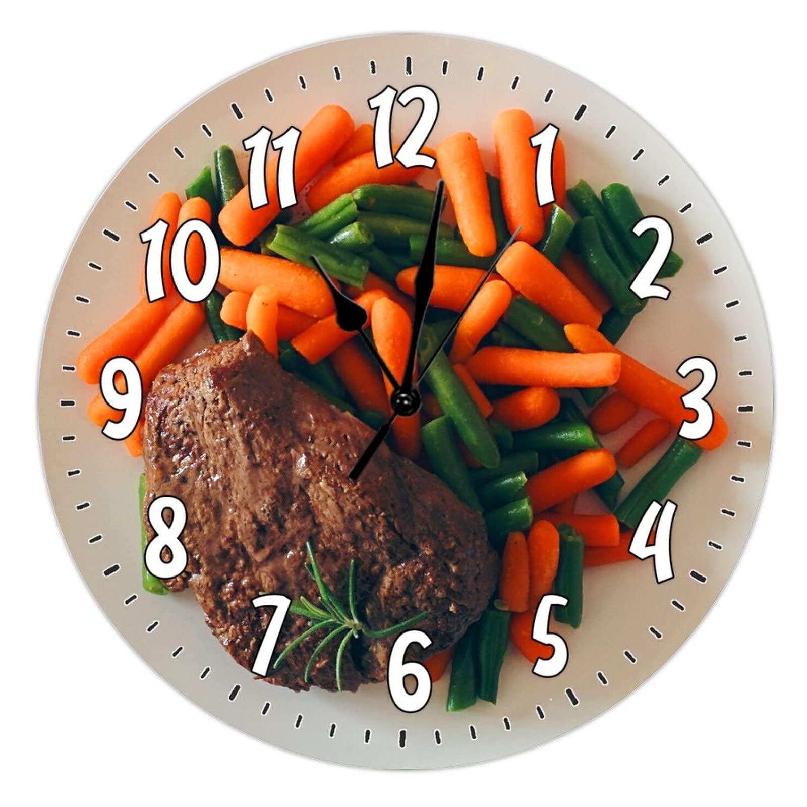Horloge murale en bois 38 cm pour cuisine de fast-food et restaurant