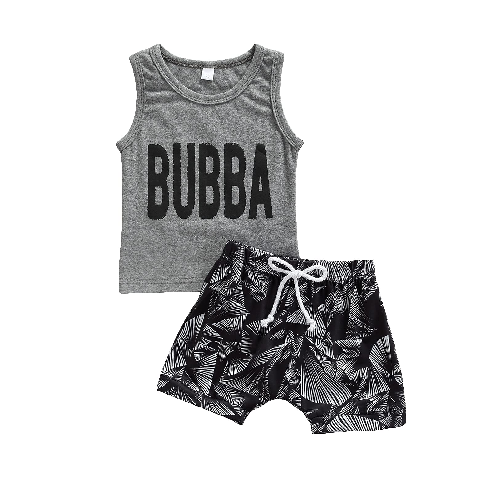 Summer Little Boy Clothes Set Beach Style Outfit MAMA'S Boy Sleeveless Vest Top+Coconut tree Shorts Set Suit 2Pcs