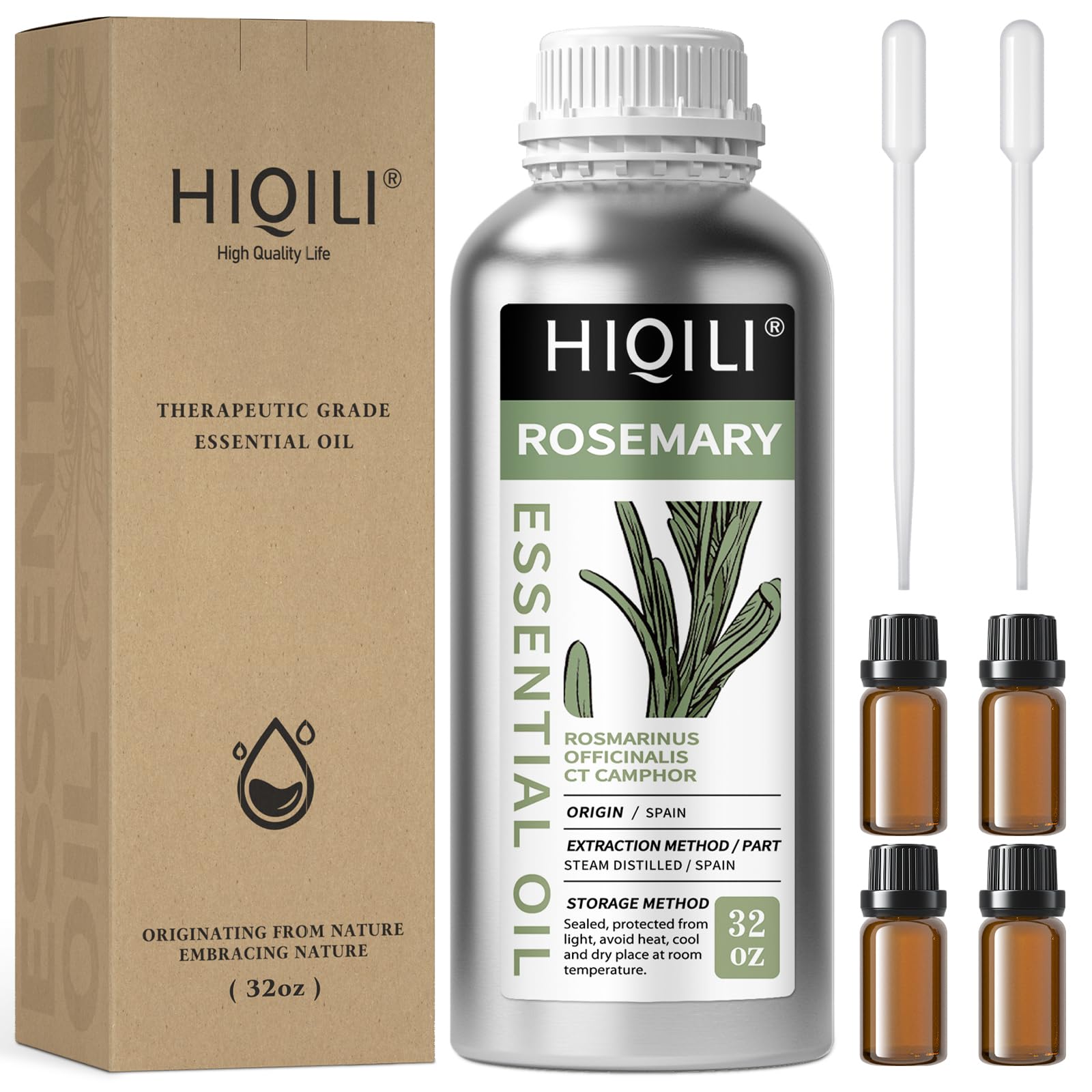 HIQILI Rosemary Oil for Hair Care, Diffuser &amp; DIY