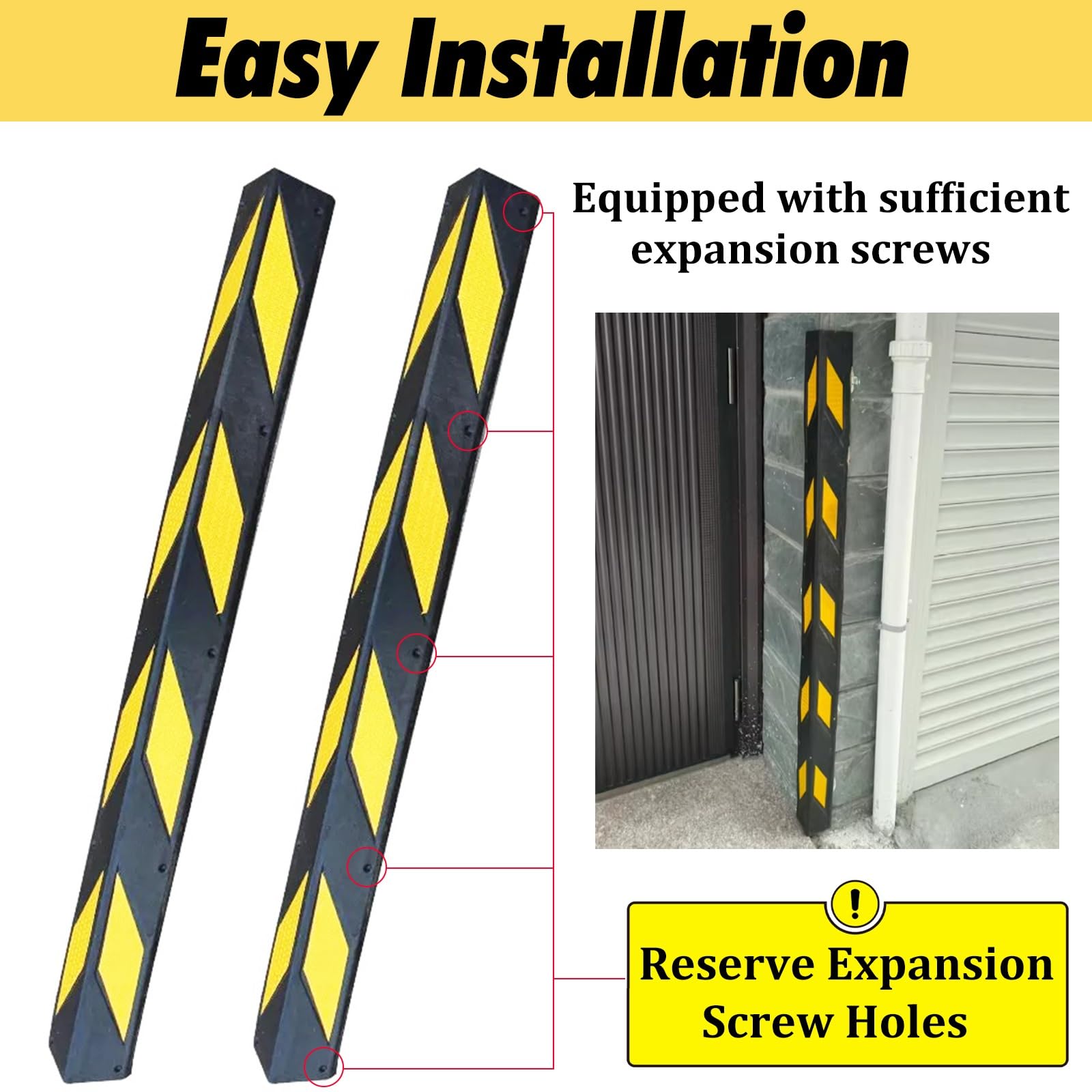 Protector de Esquinas de Pared, Protectores de Esquinas y Bordes de Pared de Alta Resistencia, Acolchado de Seguridad Universal para Postes y columnas de Garaje, protección para Puertas de a
