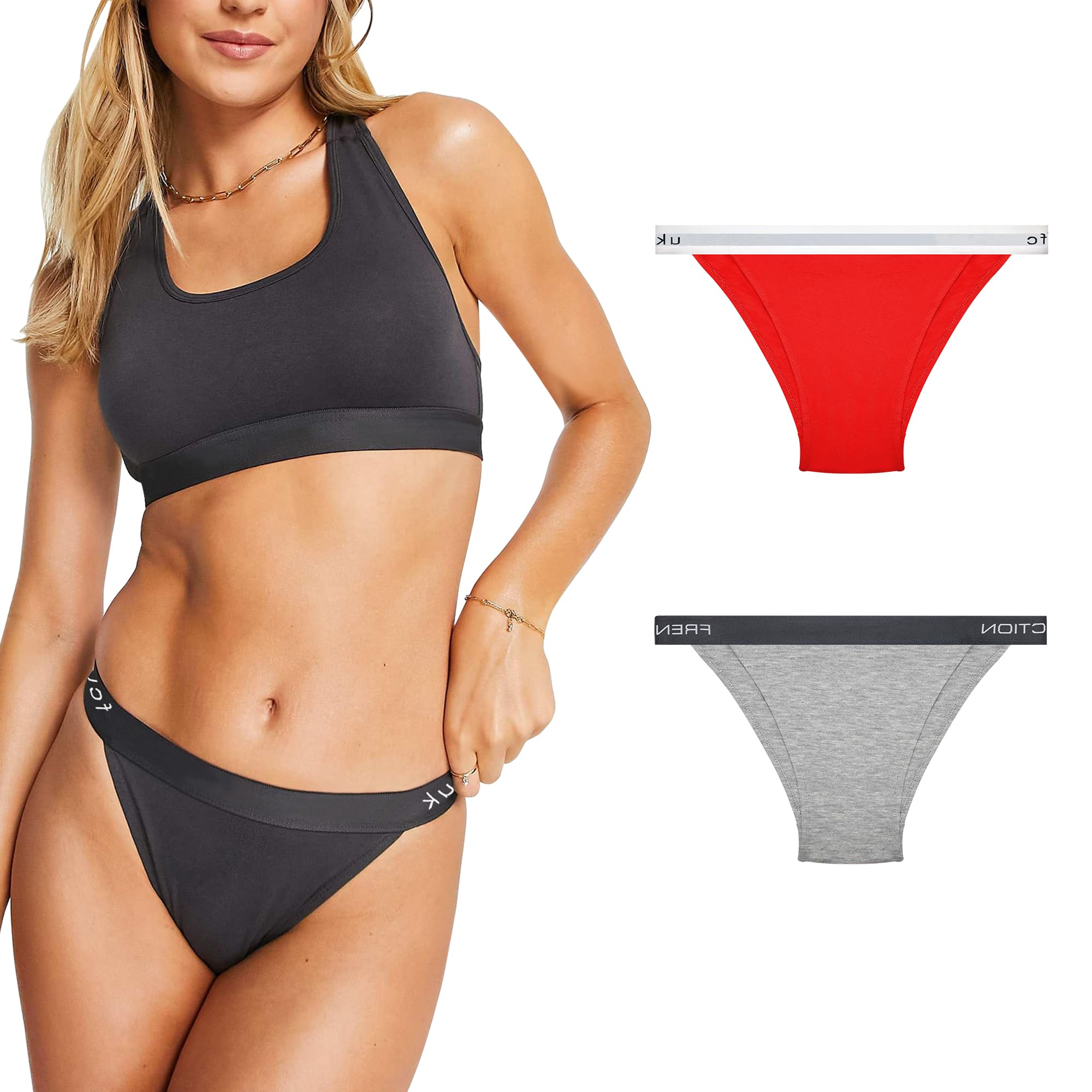 Thong G String Bikini Style Mid Waist Brazilian Tanga Cheeky Cotton Panty Set for Women Underwear Combo Pack (Random Colours)-image-1