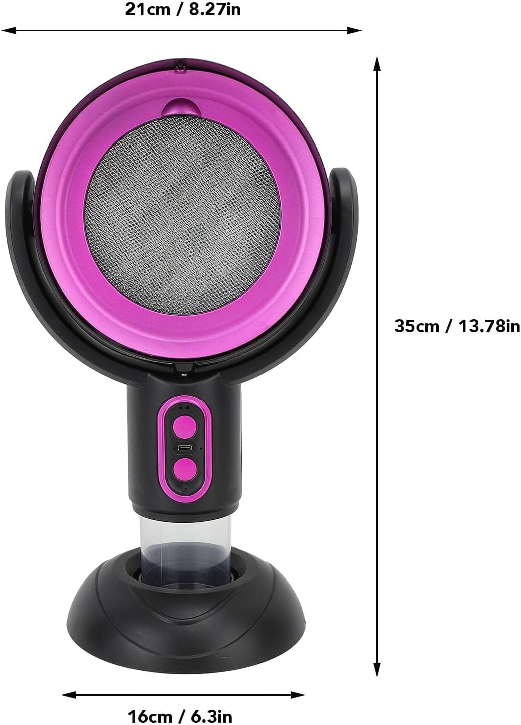 Desktop Range Hood, Portable Kitchen Exhaust Fan with 2 Speeds Negative Ion Technology USB Powered Detachable Filter for Indoor BBQ Hot Pot Grilling Compact Stove Vent for Dorms RVs (Black Purple)