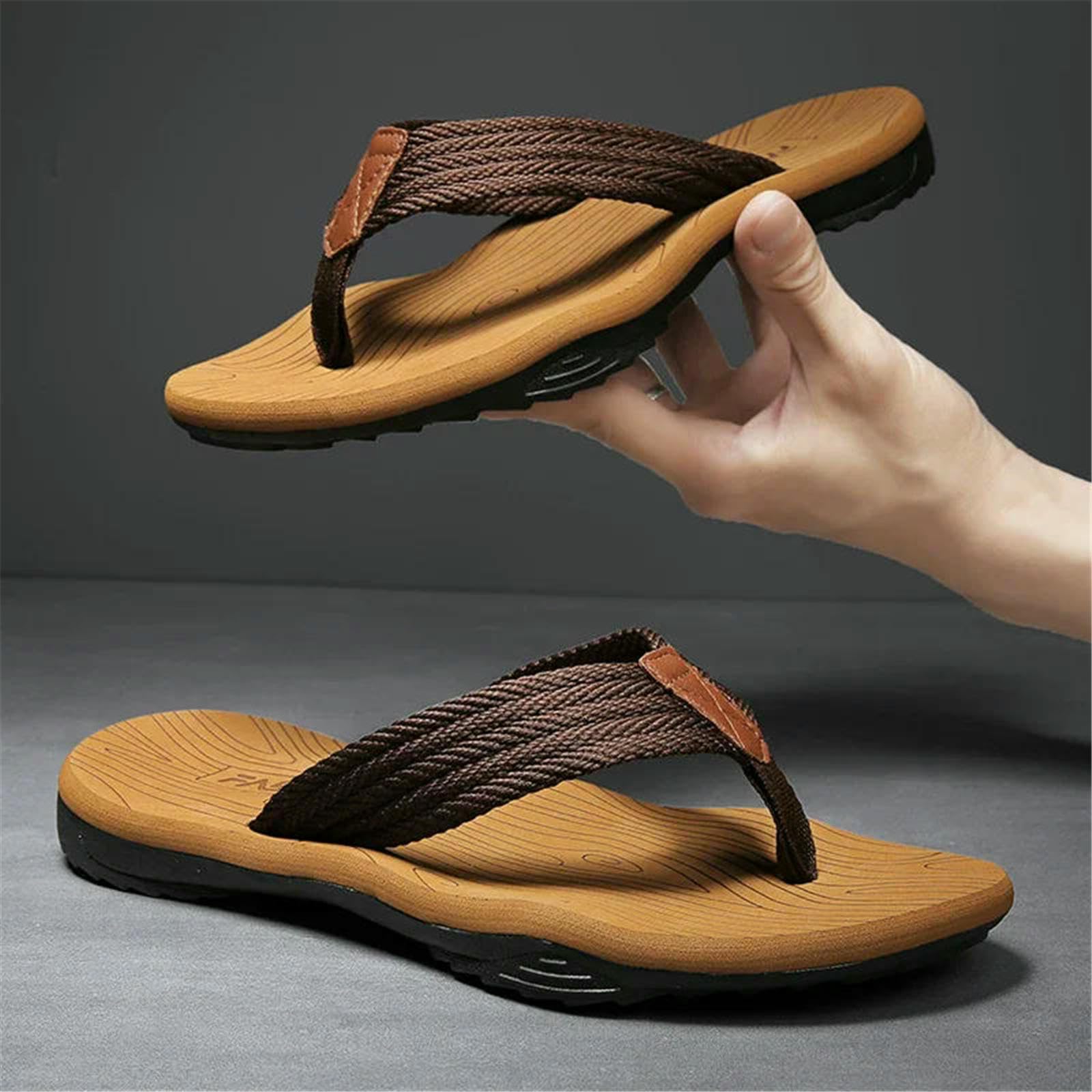Chanclas Hombre Hombres Zapatillas Verano Moda Al Aire Libre Cómodas Diapositivas Ocasionales Zapatos Antideslizantes Sandalias De Playa-Negro Rojo-45 (27,5 Cm)