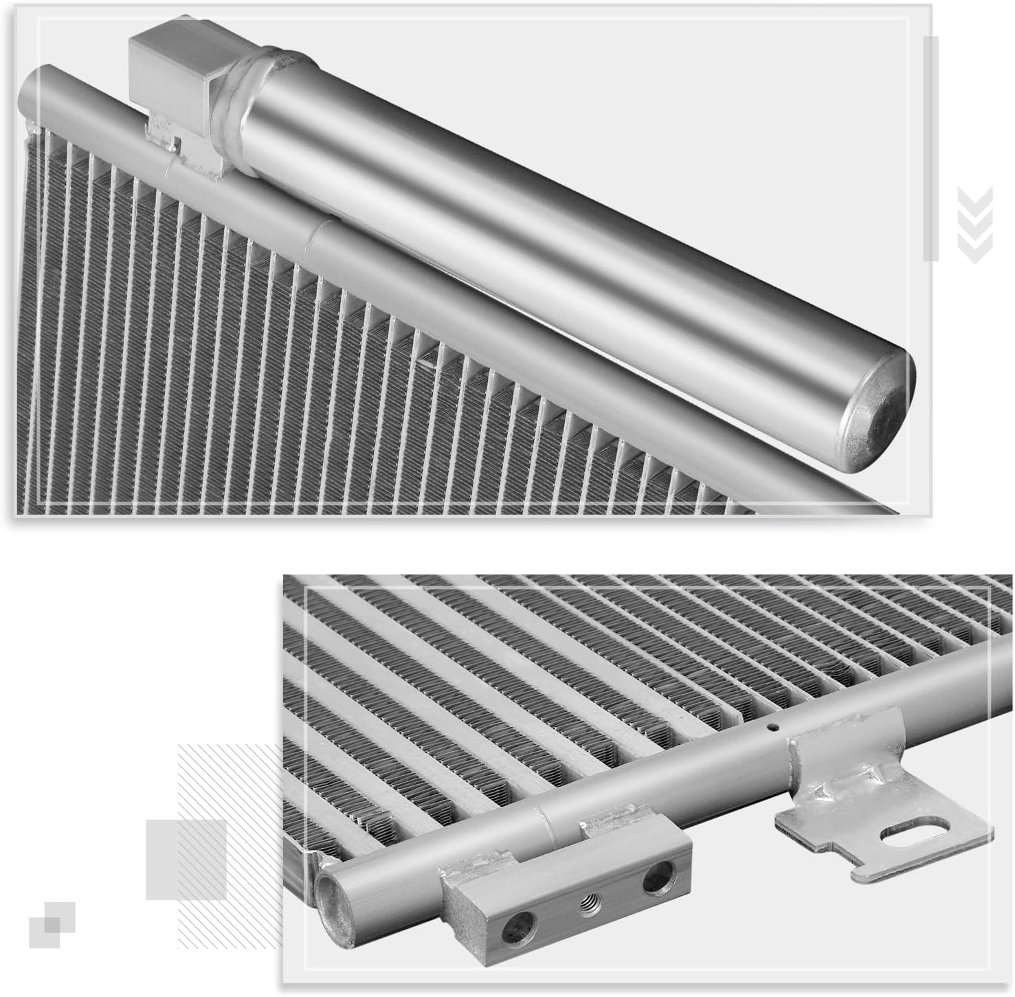 Factory Style Aluminum Front A/C Condenser Compatible with 2008-2012 Jeep Liberty