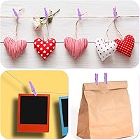 Vista 19 de BronaGrand 100pcs Mini Clear Plastic Utility Paper Clip, Clothespins Clip, Clothes Line Clips,Photo Clips