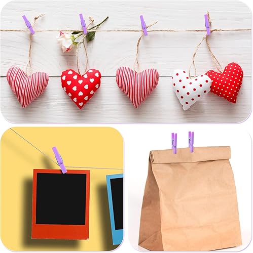 Miniatura 19 de BronaGrand 100pcs Mini Clear Plastic Utility Paper Clip, Clothespins Clip, Clothes Line Clips,Photo Clips