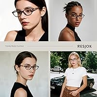 Vista 8 de Gafas de luz azul para mujer - Gafas de bloqueo de luz azul con marco ovalado pequeño de moda para juegos/computadora