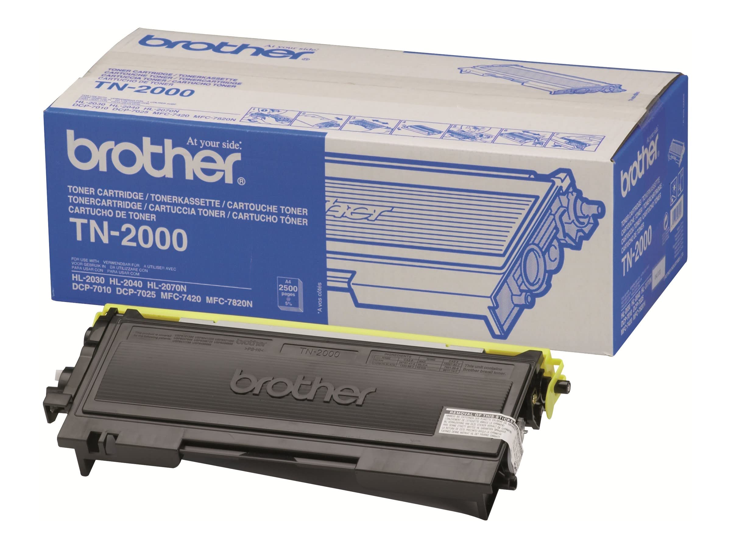 Brother Toner TN-2000 TN2000 Original Schwarz 2500 Seiten