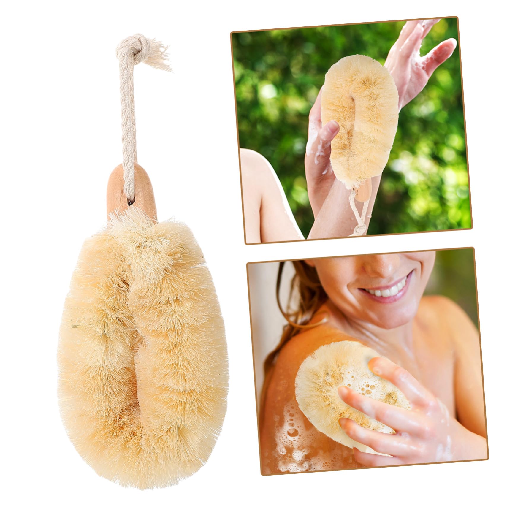 Didiseaon 5 Piezas cepillo de ducha de sisal cepillo de baño esponja de baño gel de ducha exfoliante corporal esponja de ducha flexible herramienta de baño fregador de baño cómodo Madera
