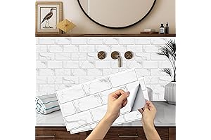 12-Sheet White Subway Self-Adhesive Tiles: Effortless and Stylish Kitchen and Bathroom Upgrades