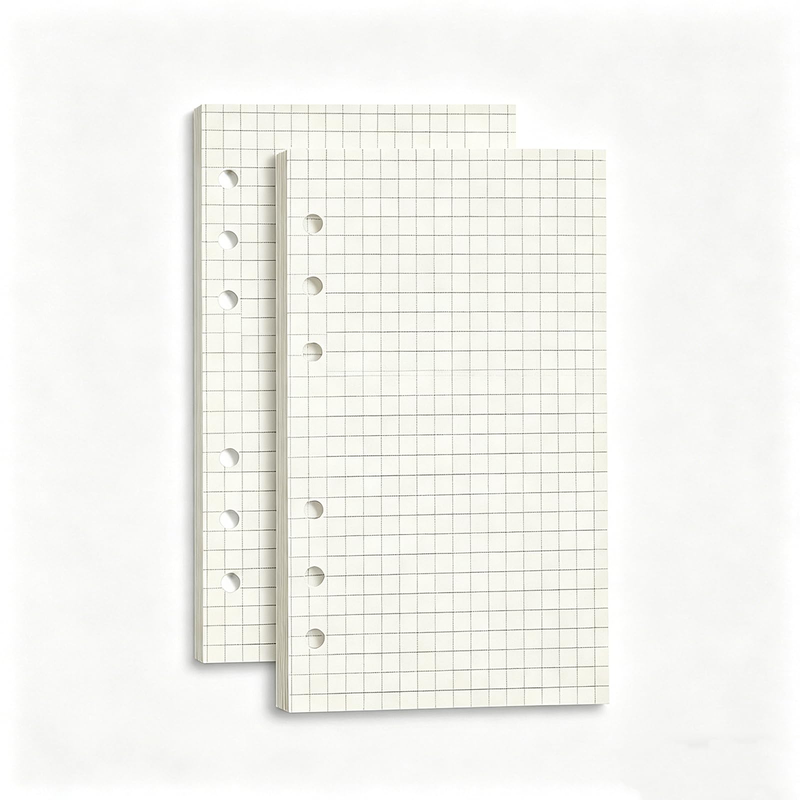 NatSumeBasics 2 Pack A6 Planner Inserts Binder Refills Grid Paper, 90 Sheets 3.5" x 6.5" 6 Holes Notebook Papers for Personal Travel Journal Diary (A6 Grid Paper)
