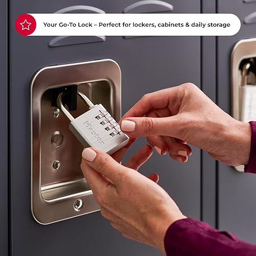 Miniatura 3 de Master Lock Set Your Own - Candado de combinación, paquete de 4, plateado 643EC4