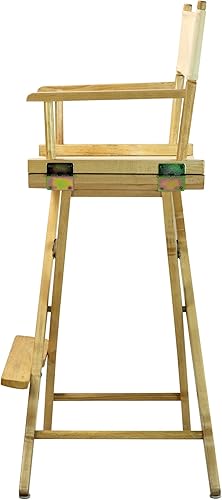 Miniatura 4 de Casual Home - Silla de director de 30.0 in, marco natural, con lienzo color trigo, altura de barra