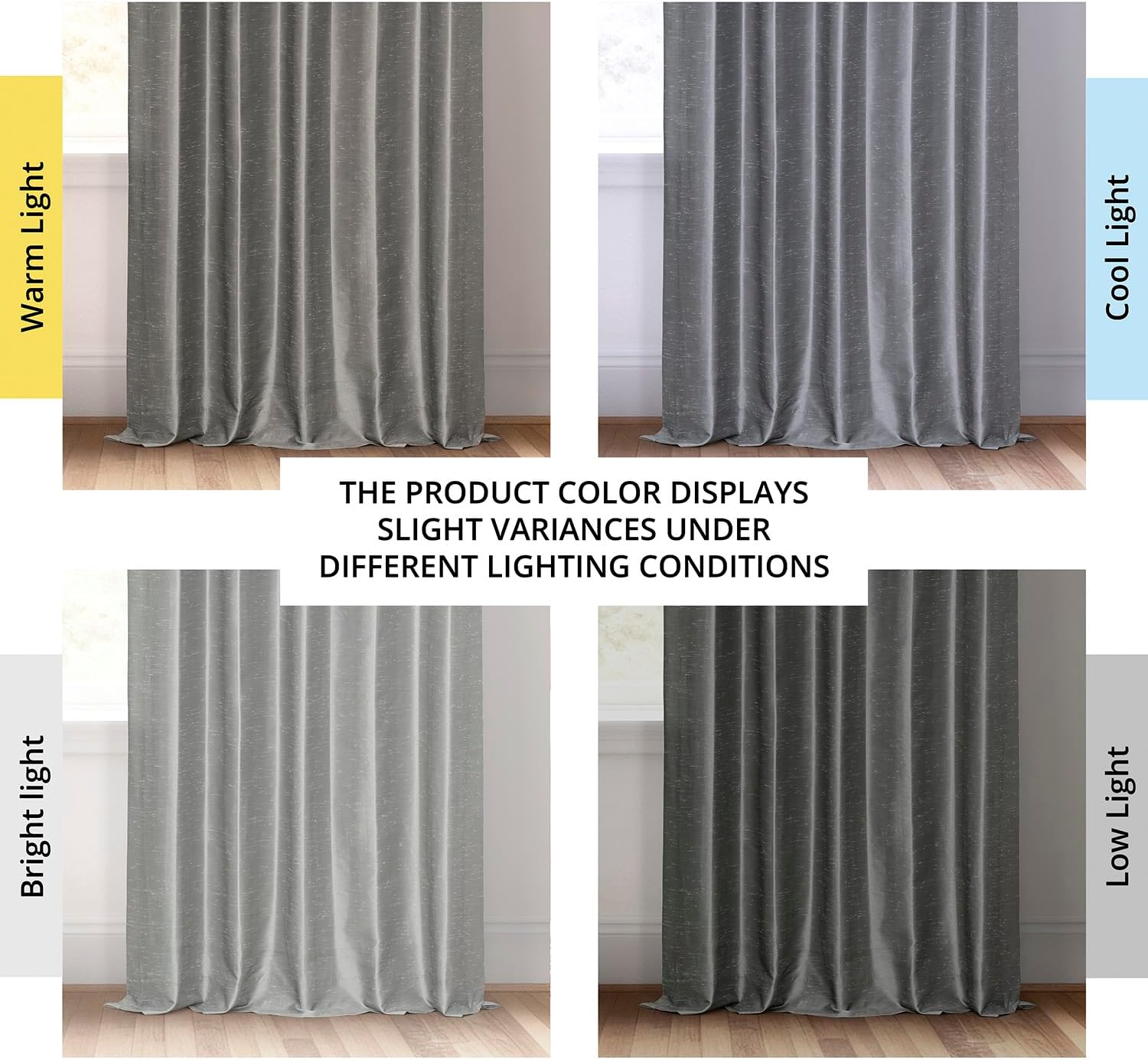 HPD Half Price Drapes Room Darkening Curtains for Bedroom Vintage Textured Faux Dupioni Silk Curtains for Living Room (1 Panel), 50 X 96, Storm Grey