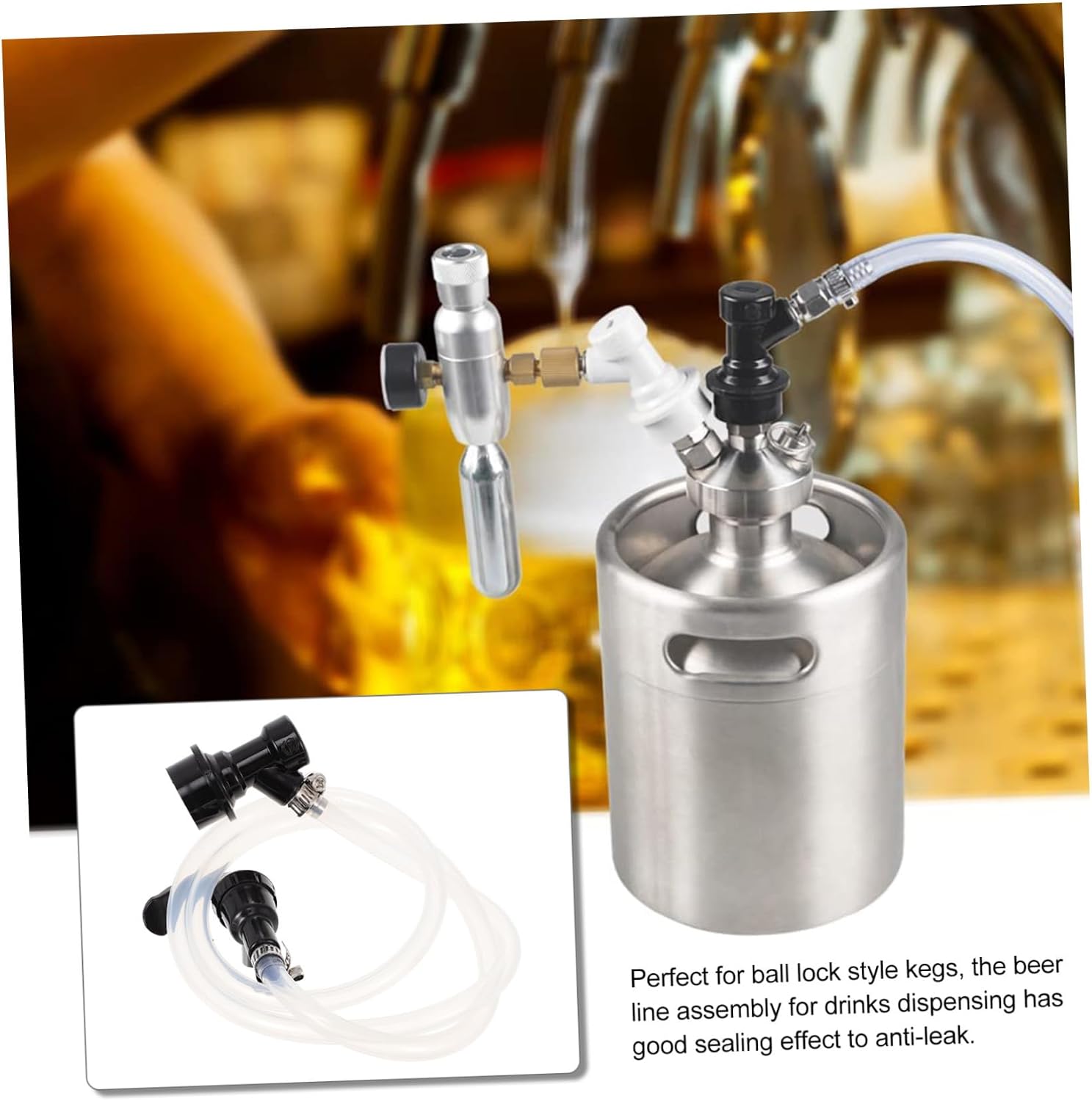 Unomor Lock Draft Dispenser Assembly Kit Hose Easy to Use Keg Line for Parties Portable Beer Tap Connection for Kegerator and Home Bars