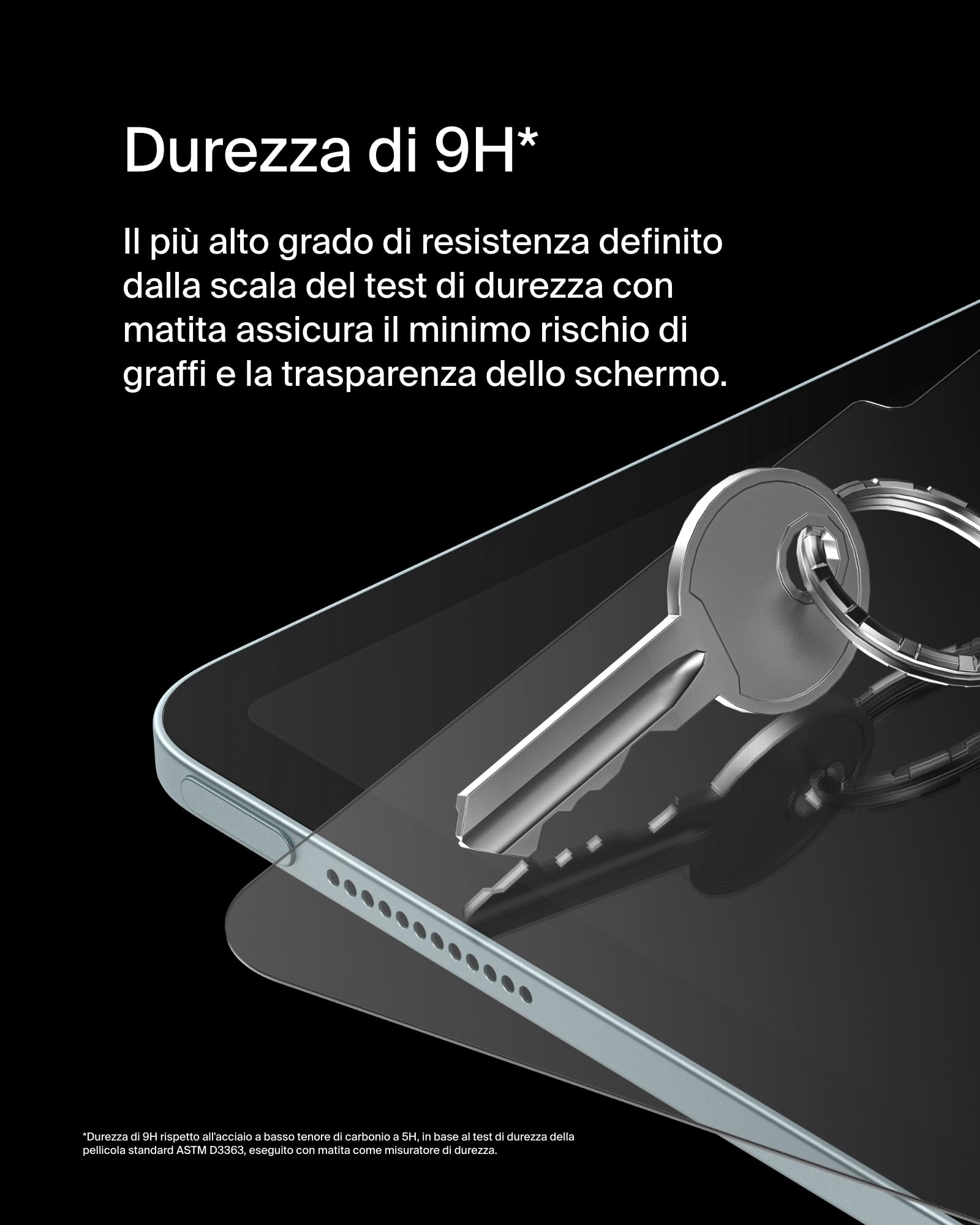 Belkin ScreenForce TemperedGlass Proteggi schermo per iPad Air 11'', vetro temprato con durezza di 9H, spessore di 0,33 mm, antigraffio, installazione facile, compatibile con custodie e Apple Pencil