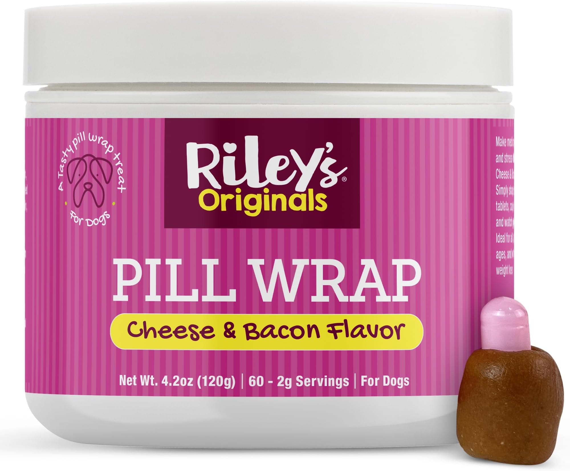 Pill Wrap for Dogs - Delicious Cheese & Bacon Flavored Pill Paste for Dogs - Wrap Pills, Capsules, Tablets in a Pocket or Pouch to Mask The Taste & Make Pill Time Fun - 4.2 oz
