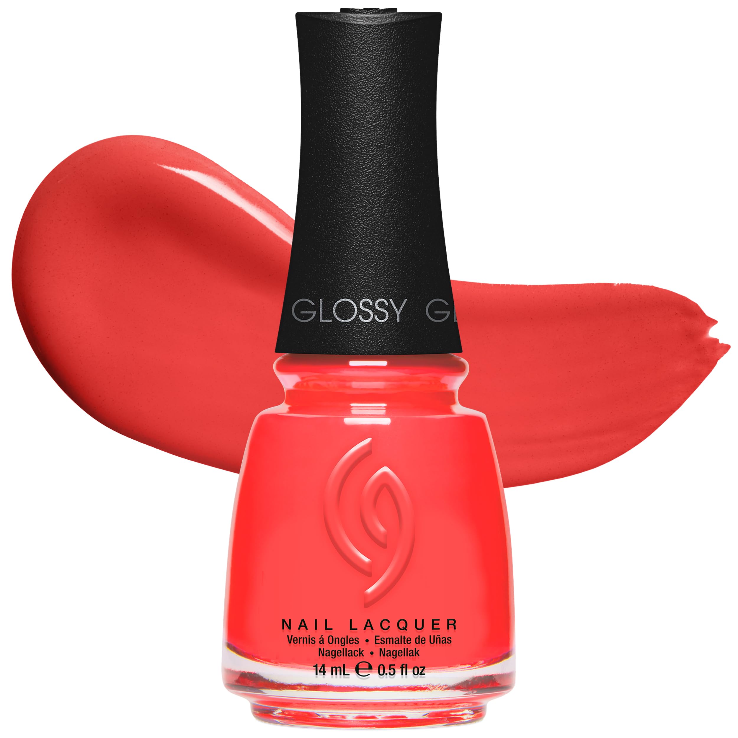 CG Nail Polish Sun-Set the Mood – Coral Orange Nail Lacquer for DIY Manicure, Chip-Resistant, High Shine Finish, 0.5 fl oz