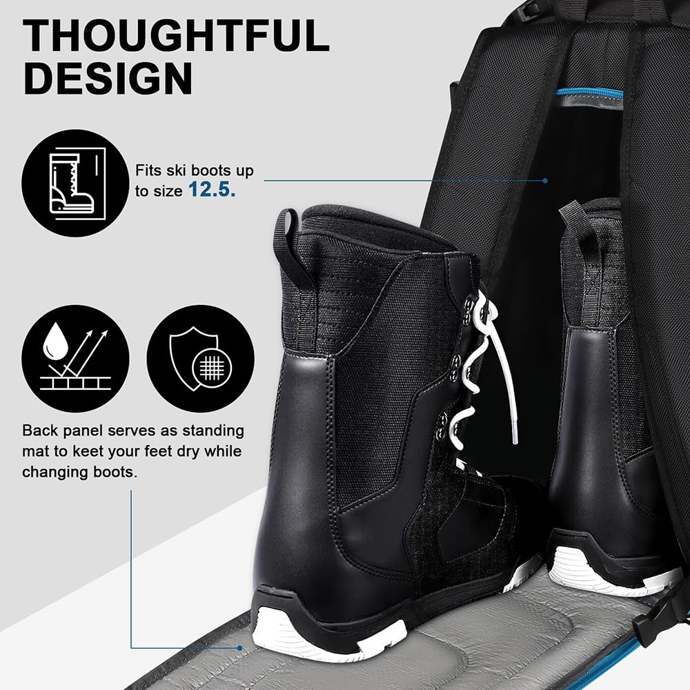 Torby na buty narciarskie Torba podróżna na buty narciarskie, plecak 50 l, duża pojemność, wodoodporna, na buty snowboardowe, kask, gogle, narty torba bagażowa