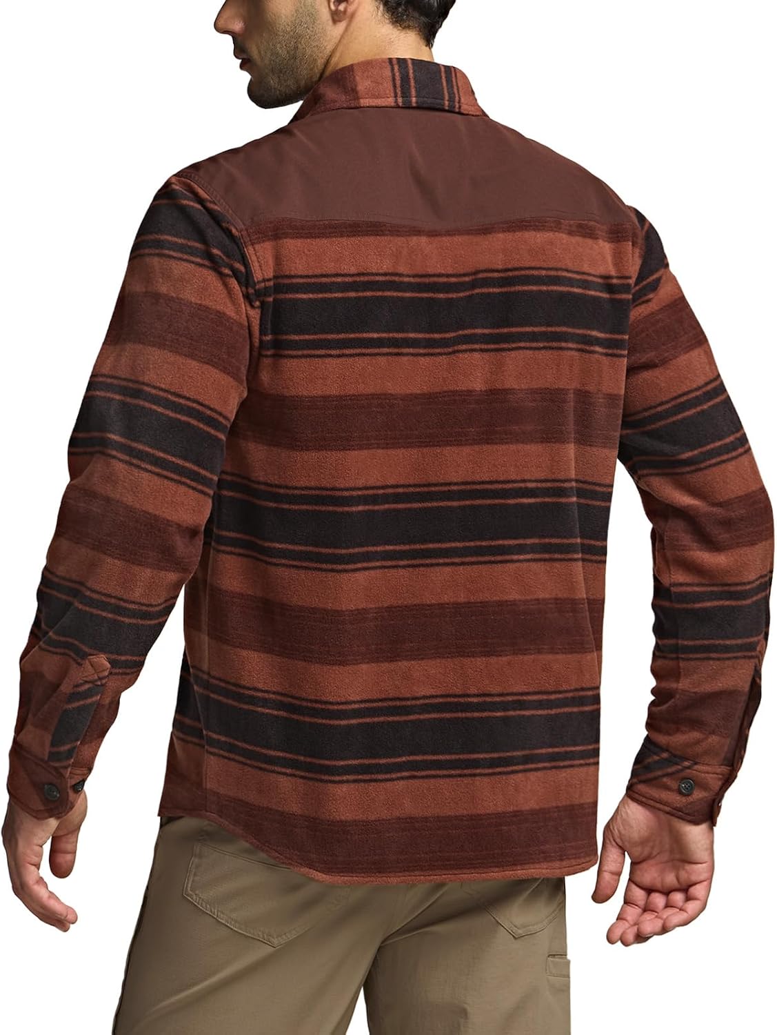 CQR Men's Long Sleeve Heavyweight Fleece Shirts, Plaid Button Up Shirt, Warm Outdoor Casual Shirt with Pockets - Image 4