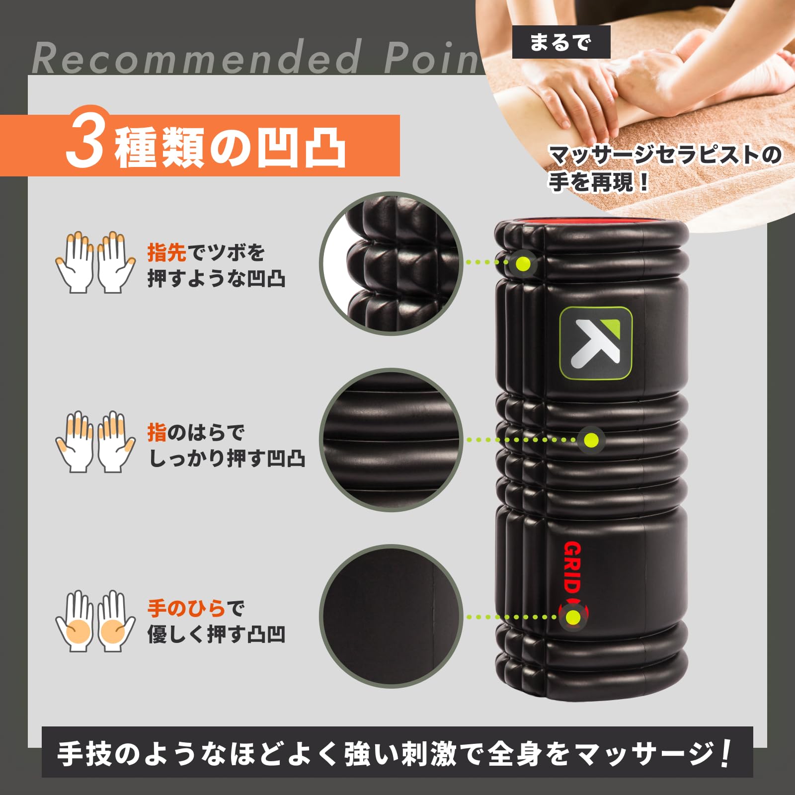 トリガーポイント グリッドフォーム ロングモデル ローラ 筋膜リリース トリガーポイント Trigger point 筋膜 フォームローラー グリッド2.0