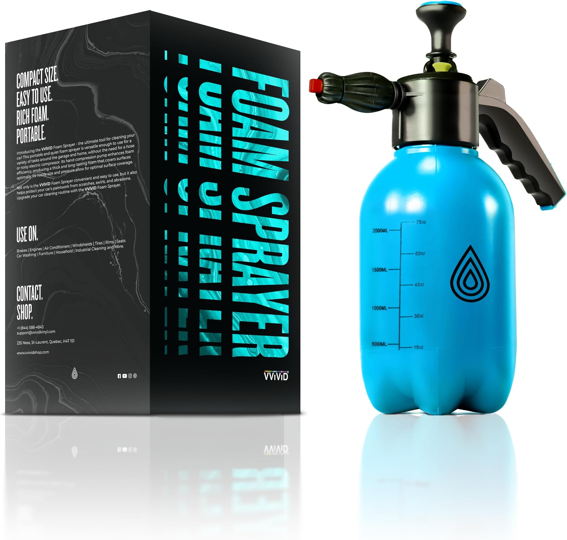 DOSE 60 oz 2L One-Handed Portable Pump Pressurized Foaming Sprayer