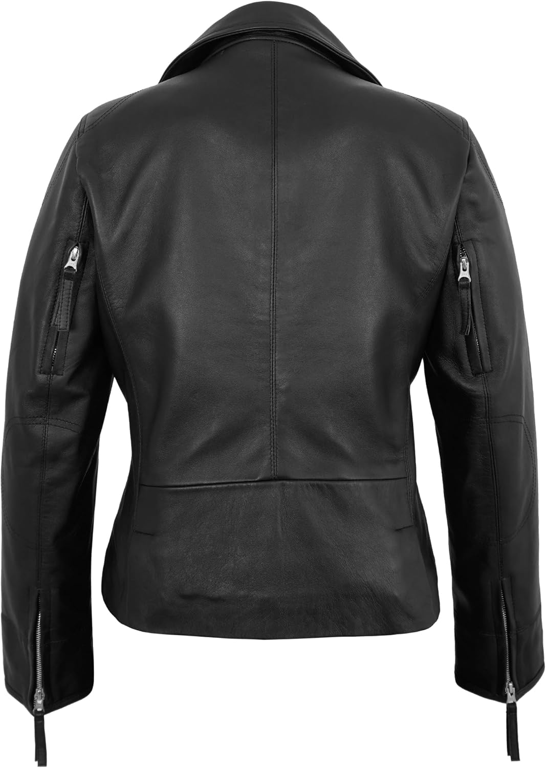 Asymmetrical Womens Leather Jacket - Real Lambskin Biker Style Motorcycle Leather Jackets For Women - Image 3