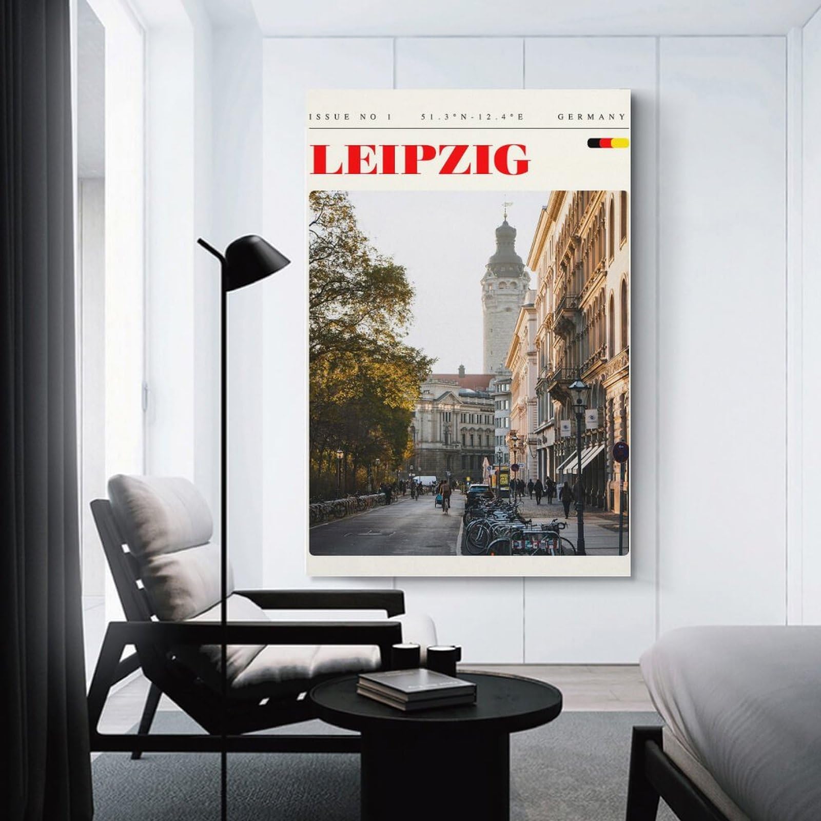 Junmoney Canvas Wall Decor Leipzig Germany Travel Art, 08x12inch(20x30cm), for Bedroom, Guest Room Or Reading Nook, Decorative Wall Art for Cosy Rooms