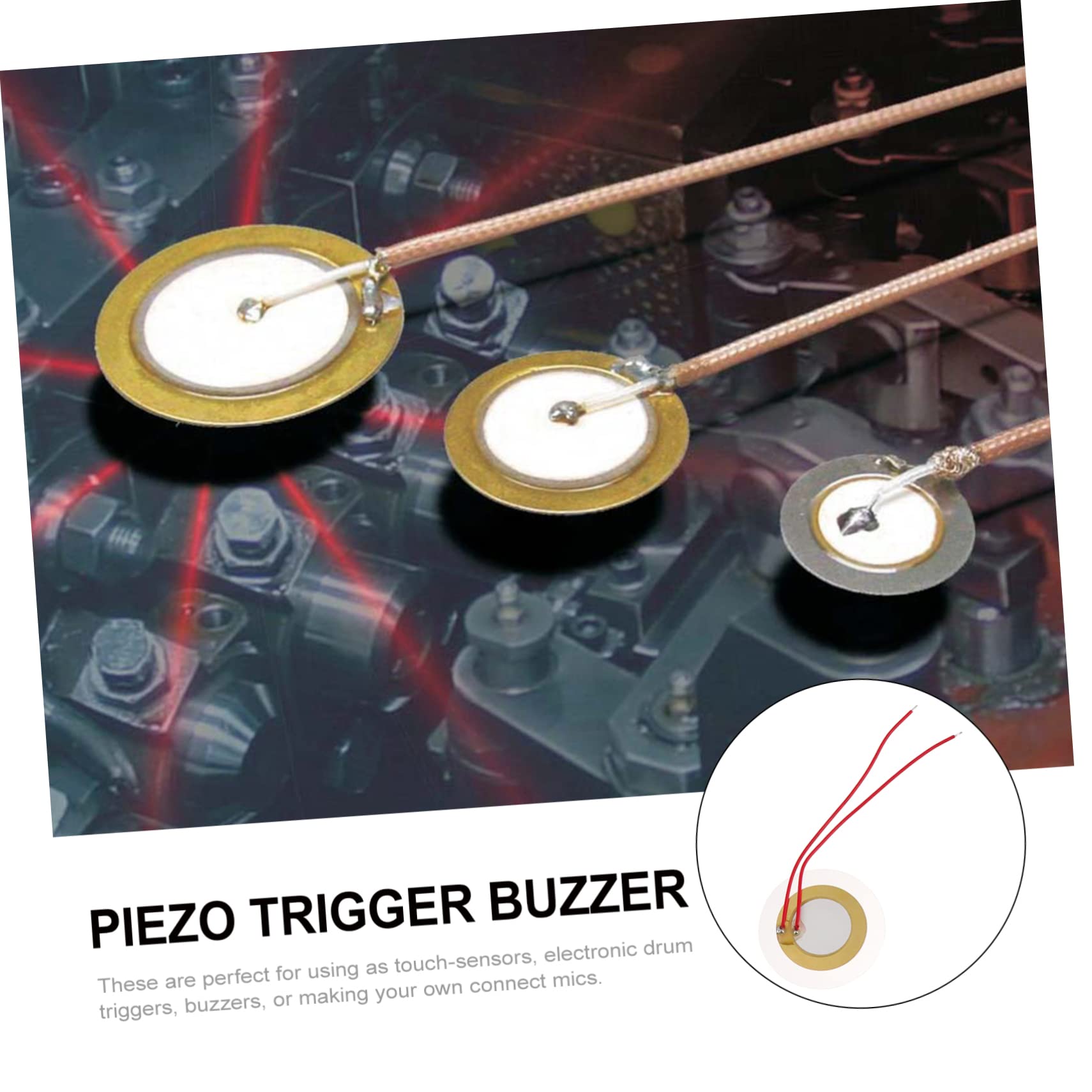 ERINGOGO 20pcs Piezo Pickup Disc for Electronic Alarm Sounder Easy Install Drum Piezo Discs