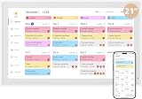 Dragon Touch 21.5 Inch Digital Calendar Wall - 1920 x 1080 FHD Electronic Wall Calendar Family Planner with 32GB Memory and Wall Mount, Touchscreen Intelligent Desk Calendar, White - 1