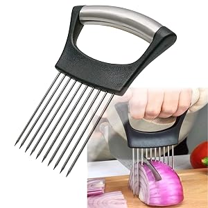 Stainless Steel Onion Holder for Slicing Onion Slicer Holder Onion Cutter for Slicing of Onions Tomatoes Avocados Eggs