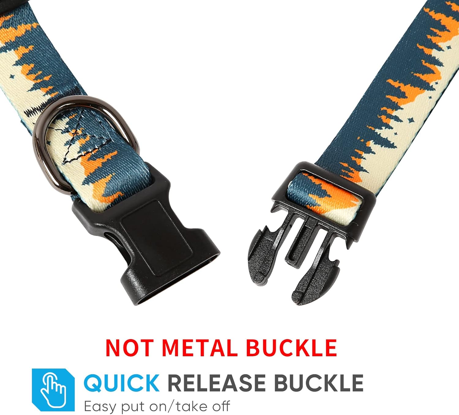 Timos Dog Collar for Small Medium Large Dogs,Adjustable Soft Puppy Collars with Quick Release Buckle,Sunset Valley,M Length 13.39''-20.87'' : Pet Supplies