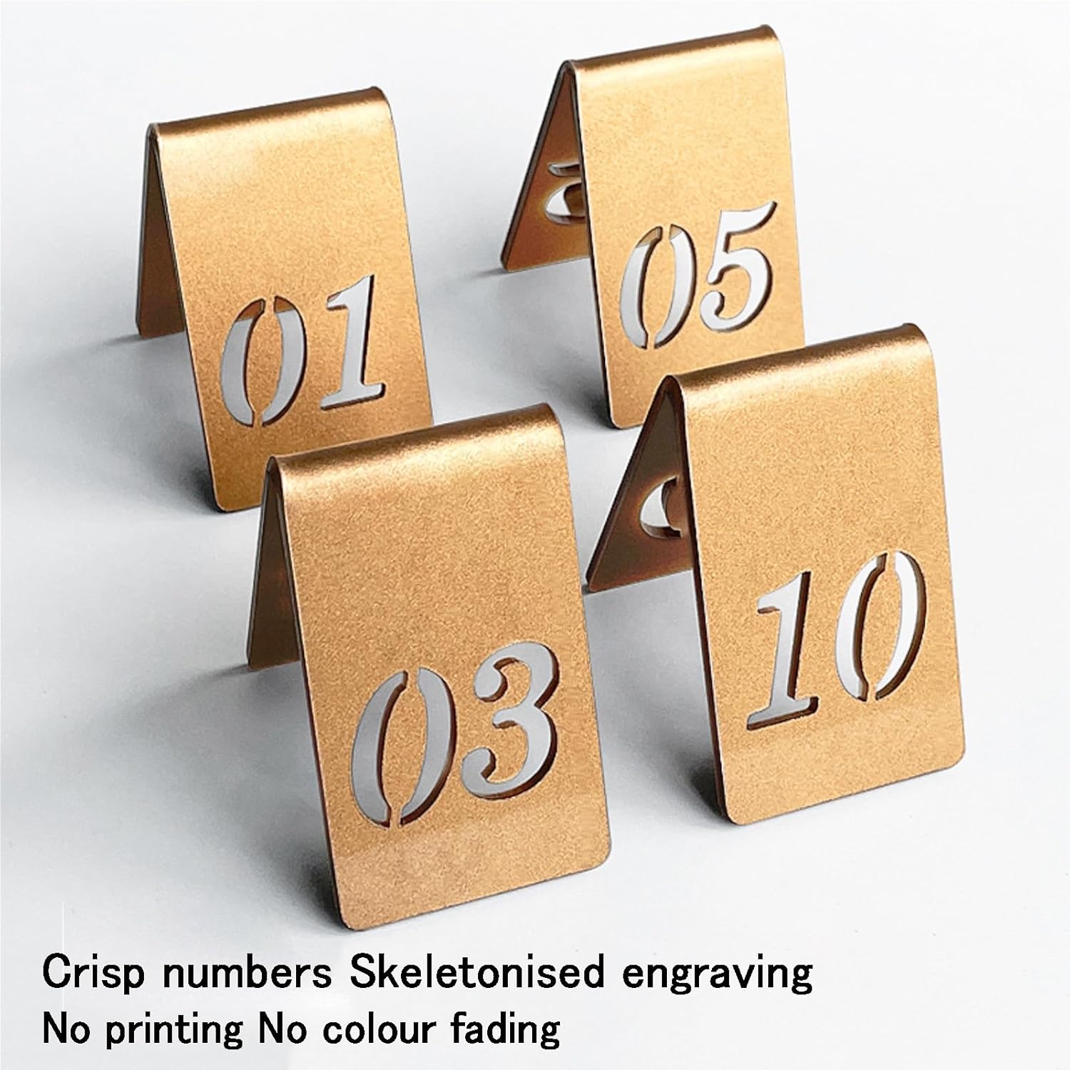 Double Sided Wedding Table Numbers Self-Standing, Reception Number Stands Signs, Double Sided, for Food Service Cafes Bars Wedding Reception Gatherings, Acrylic Tent Table Numbers 1-20(6-10,5*8cm)