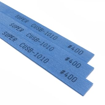MIRACLE Super Ceraton Ceramic Fiber Stones Pack of 10-100L x 10W x 1T mm for Metals Wood Mold Grinding Removal Deburr Pneumatic Toos Ultrasonic Tools #400 Blue