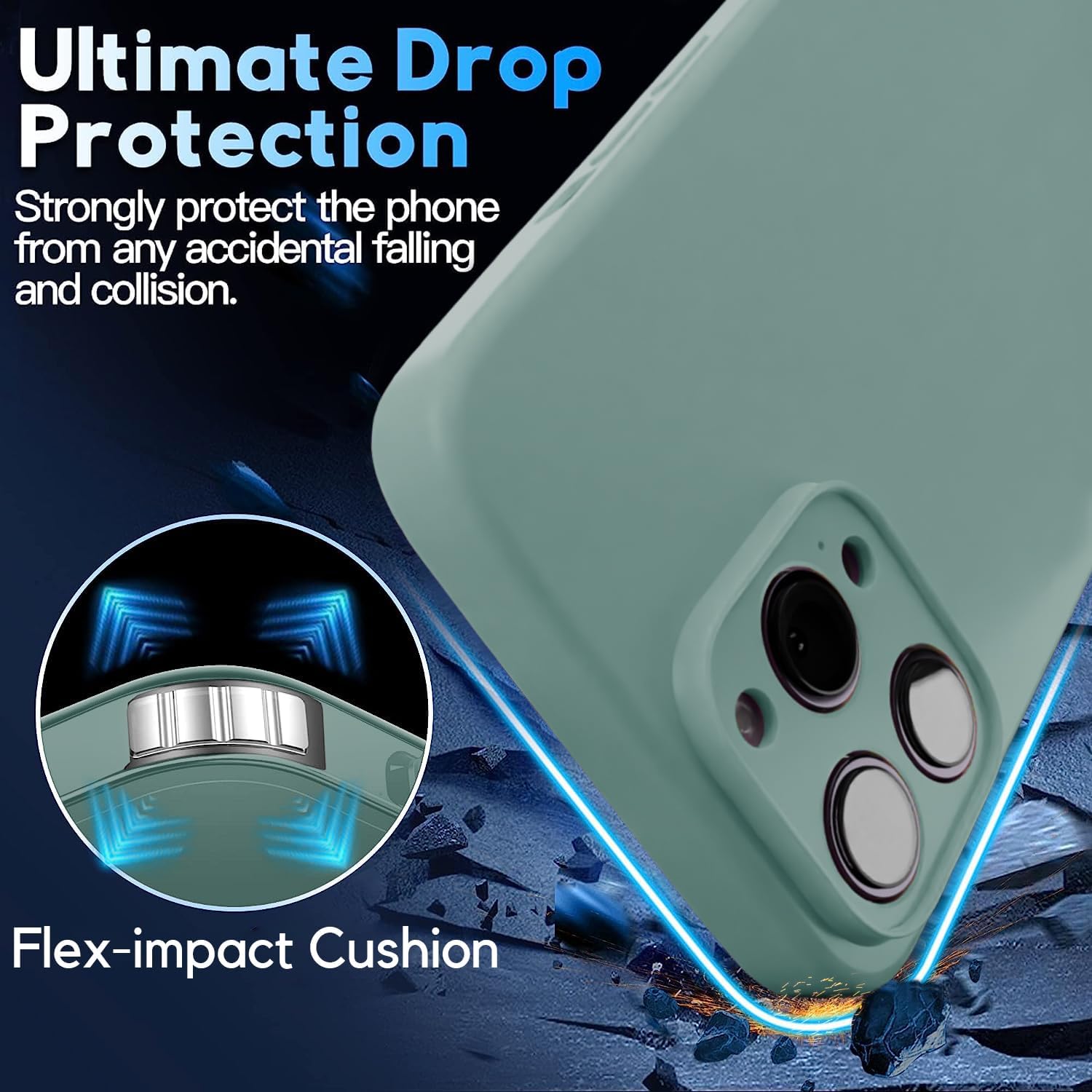 Blaspins Crossbody Lanyard Strap Case for iPhone 15 Pro, Hands-Free Neck Cross Body Wrist Adjustable Rope Removable Drop Protection Shockproof Silicone Case 6.1 inch 150 cm Strap iP15Pro - Pine Green - Image 5