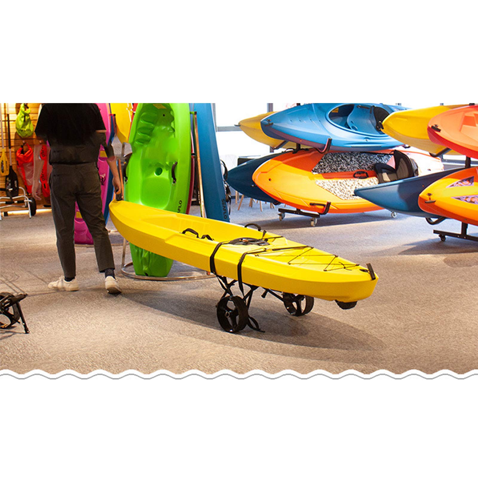 Carrello per Kayak, rimorchio per Canoa in Alluminio, trasportatore Universale per Tutti i Terreni per Pesca, Surf