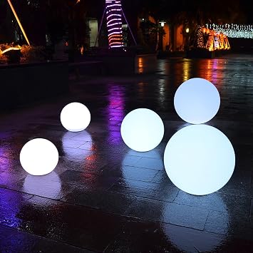Modern Home LED Glowing Sphere w/Infrared Remote Control - Indoor/Outdoor Floating Light Ball (12 inch)
