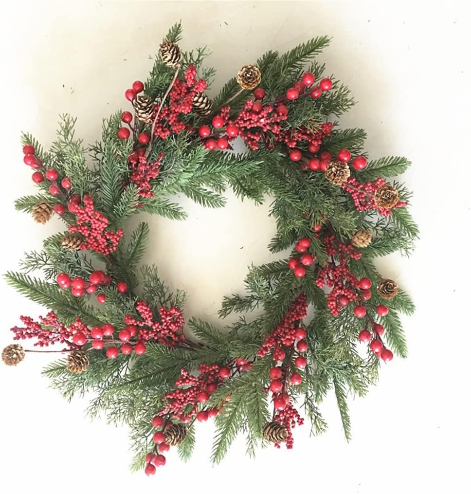 Christmas Wreath Simulation Christmas red Fruit Wreath Door Decoration Simulation Wreath