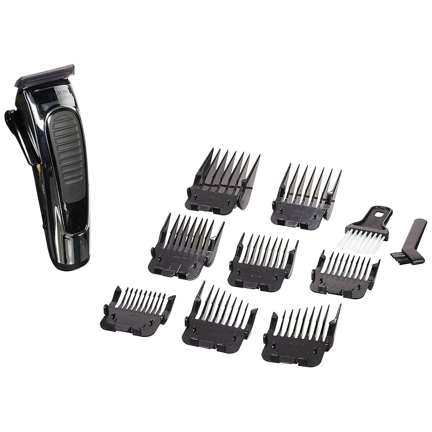 Immagine del prodotto Remington Tagliacapelli Professionale - Lame Autoaffilanti in Acciaio Inox - Leva di regolazione della lama, 8 pettini , Custodia, Set parrucchiere, Funzionamento a rete-batteria, Profi Classic HC450