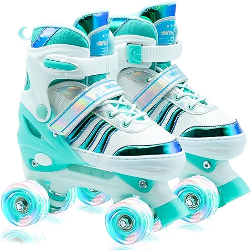 Miniatura 8 de Patines de Ruedas para Niños, 4 Patines de Ruedas Ajustables con Ruedas Iluminadas, Patines de Ruedas para Niñas y Niños, Niños Principiantes para