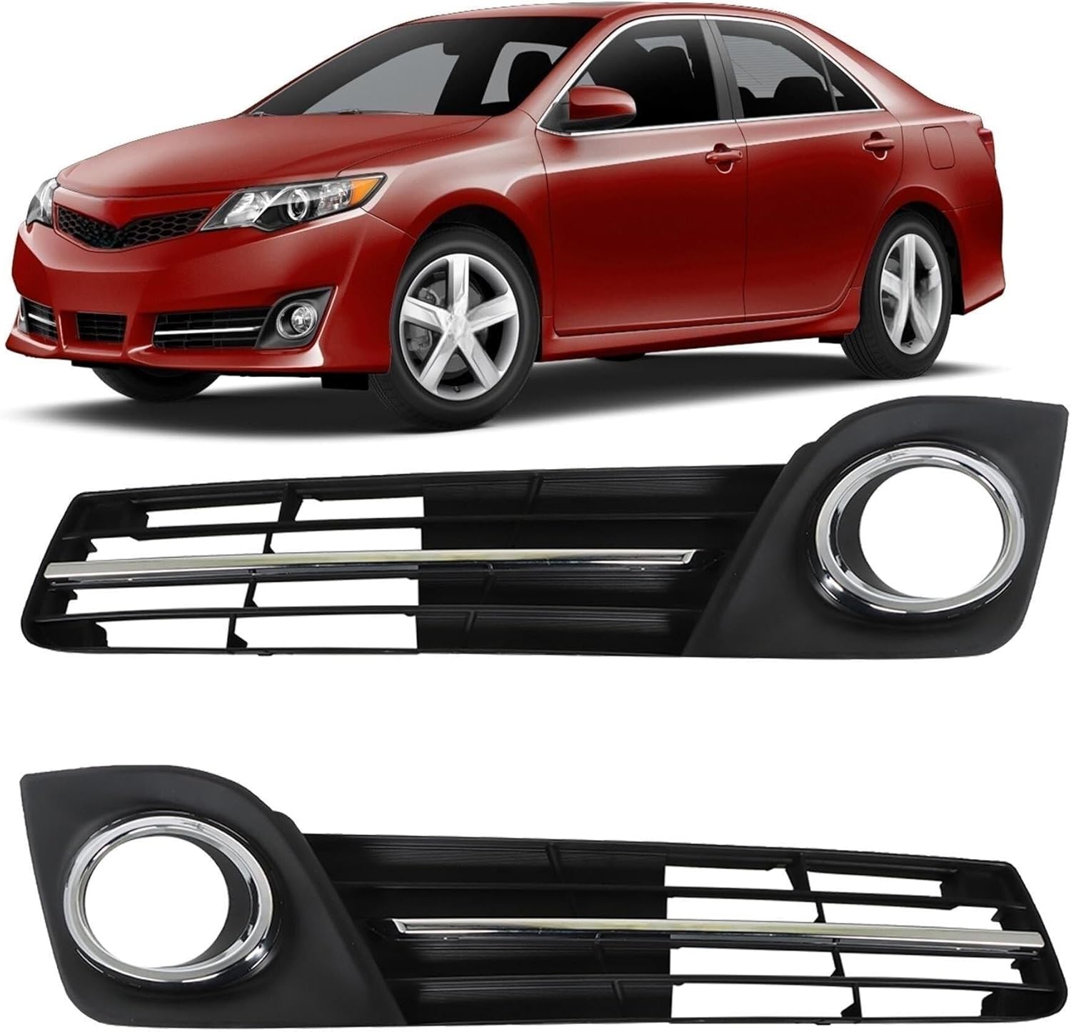 munirater 1 Pair Fog Light Bezel Set Replacement for Camry SE 2012 2013 2014/Camry SE Sport 2014 5212706290, 5212806290 Left and Right Side