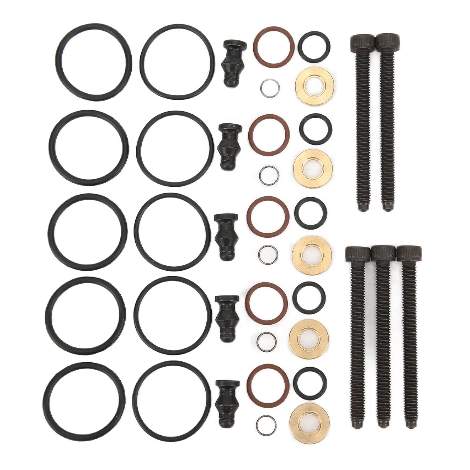 Sellos de Inyector de Kit con 5 Tornillos 038198051B Reemplazo para 2.5TDI R5 128kw 2003 2010, Compatible con 038198051C, 1417010997, 070103385A, Juntas de Inyector de Ajuste