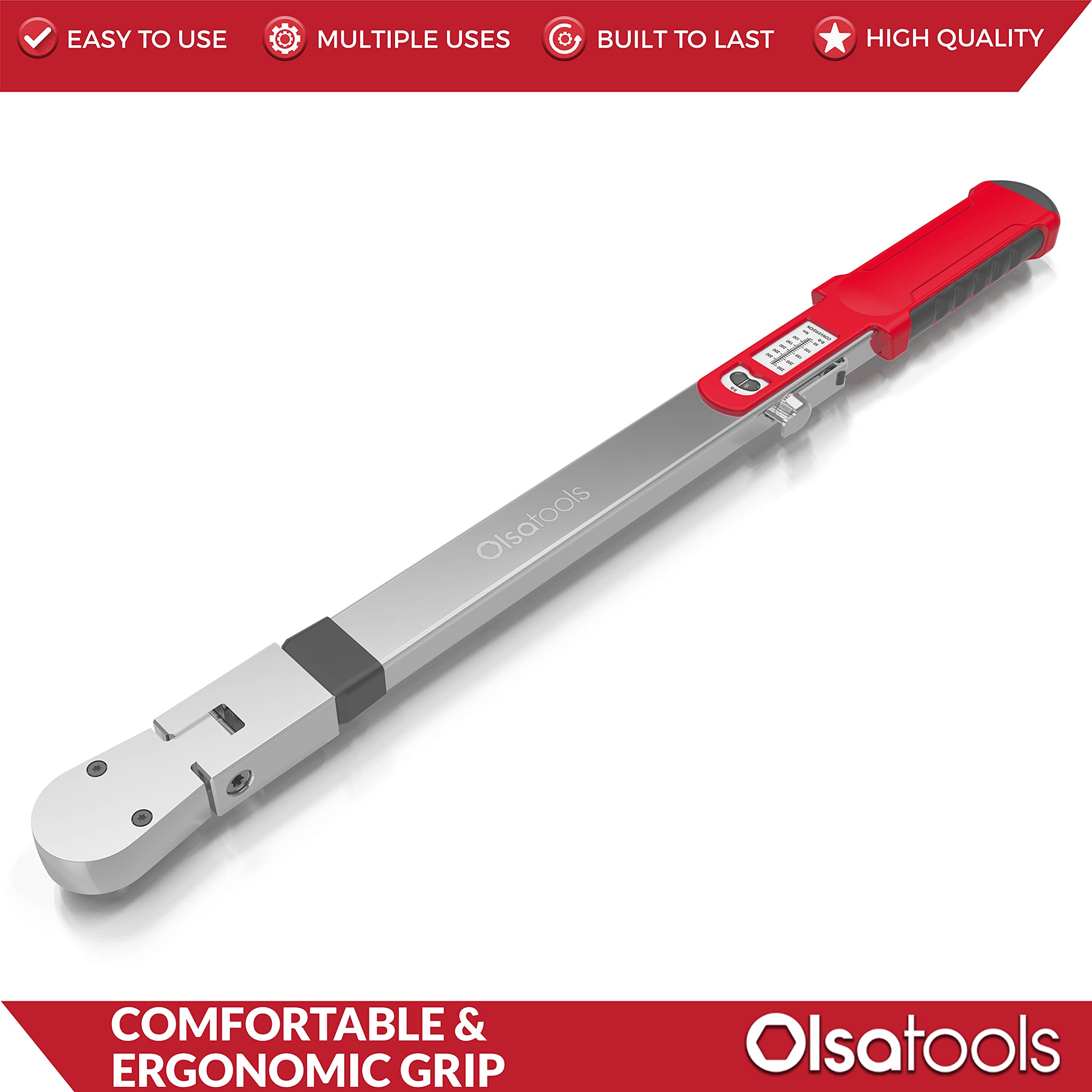 Olsa Tools Split Beam Torque Wrench, 1/2 inch Drive, +4 Accuracy (50