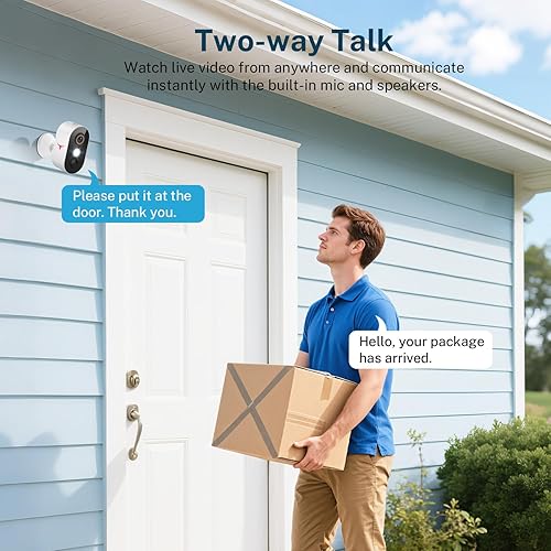 Miniatura 5 de Cámara de seguridad inalámbrica 1080P para exteriores con conversación de 2 vías para seguridad del hogar, visión nocturna con poca luz, detección